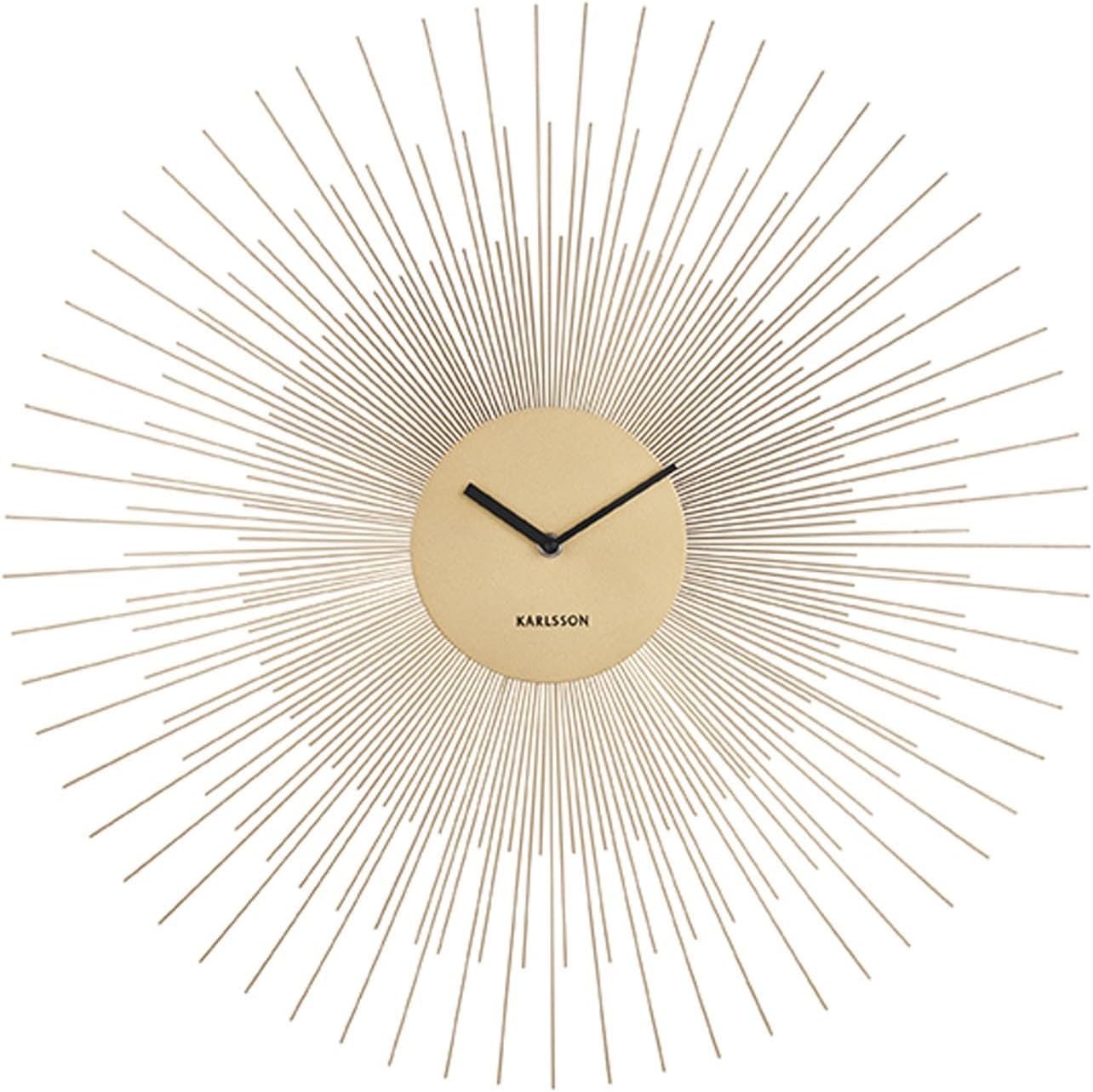 Large Gold Sunburst Wall Clock – Modern Silent Quartz Steel Design 60cm
