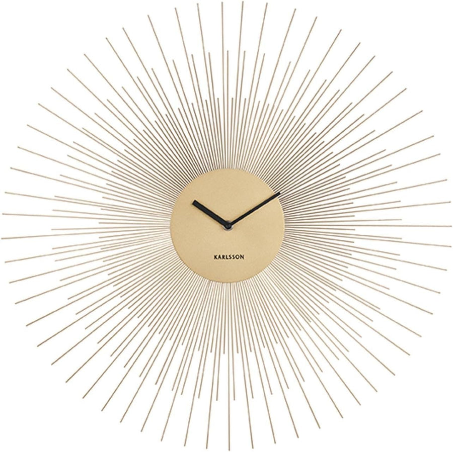 Large Gold Sunburst Wall Clock – Modern Silent Quartz Steel Design 60cm
