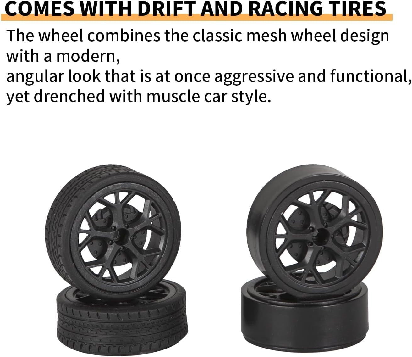 1:14 4WD RC Drift Car w/ Extra Tires LED Fast Remote Control Car Gift Kids
