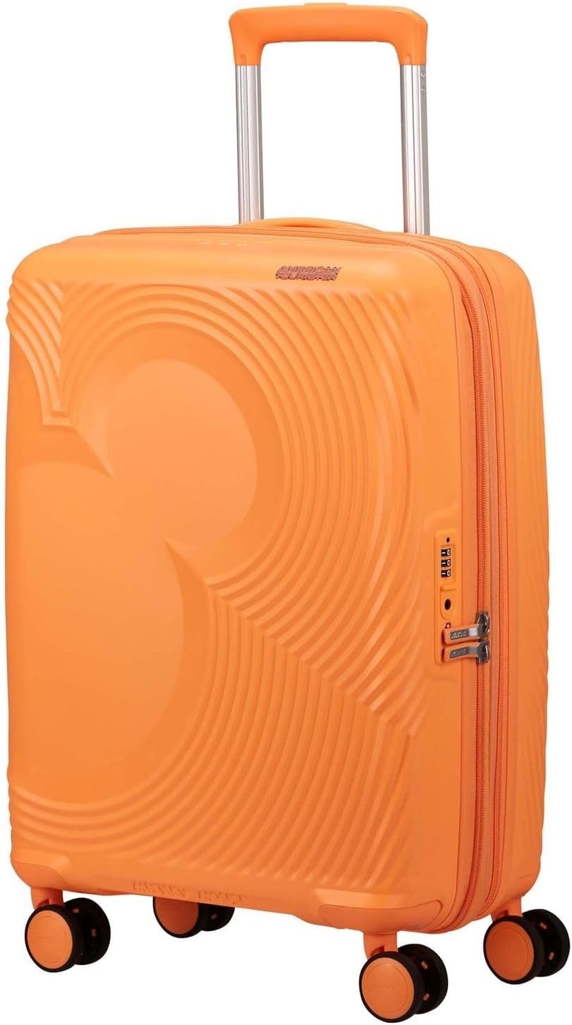 Cabin Hard Shell Suitcase Expandable 55cm TSA Lock Spinner Orange