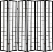 6 Panel Japanese Style Folding Wooden Room Divider – Shoji Privacy Screen