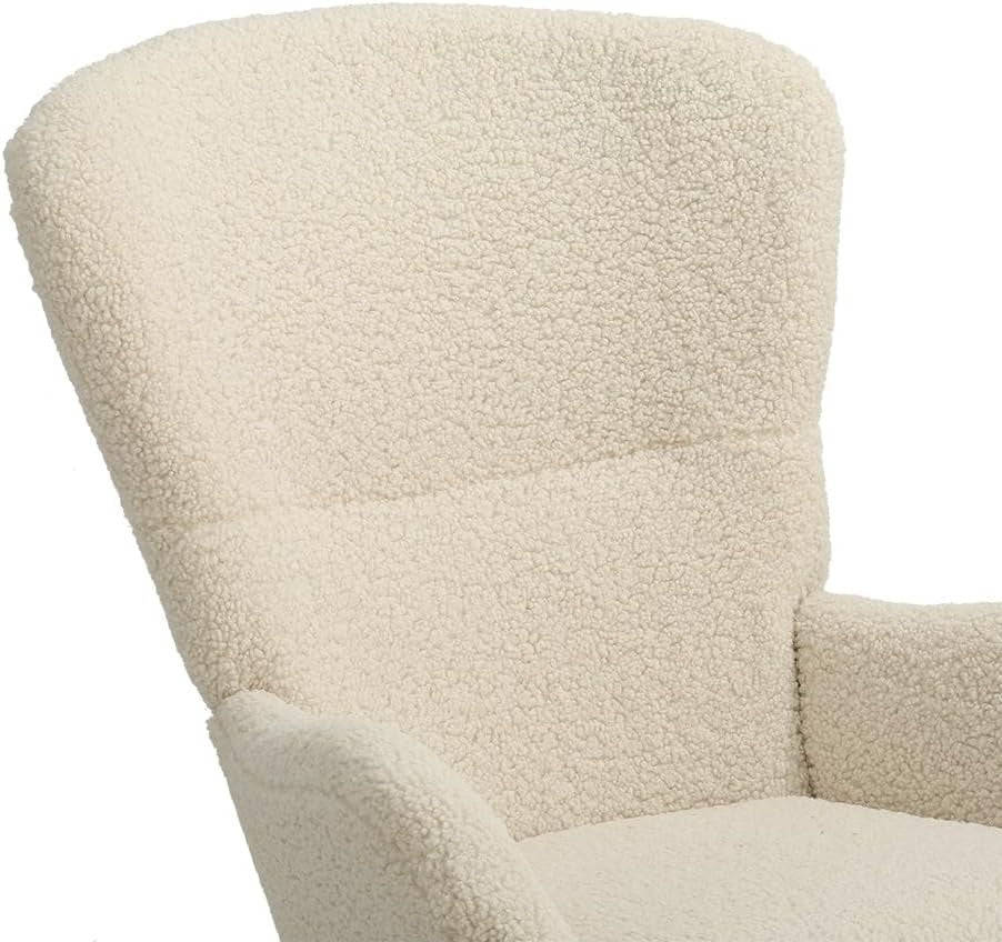 Cozy High Back Velvet Rocking Chair with Cushioned Seat & Durable Frame