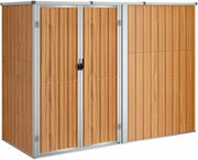 7.4x2.9FT Metal Garden Tool Shed Outdoor Storage House with Roof & Double Doors