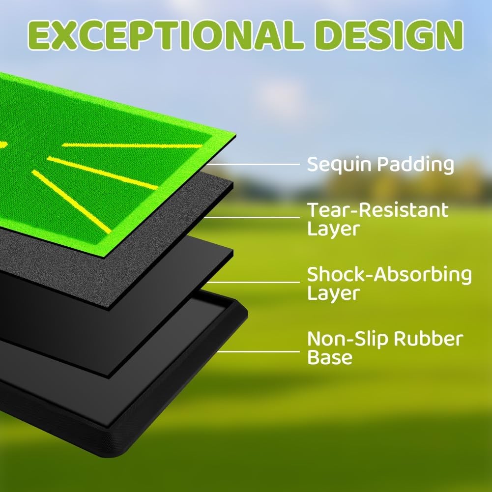 Golf Practice Hitting Mat Swing Path Feedback Non Slip