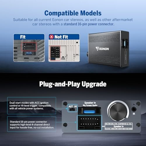 4CH DSP A303 Digital Amplifier EQ Mode Car Stereo Power Plug 12V