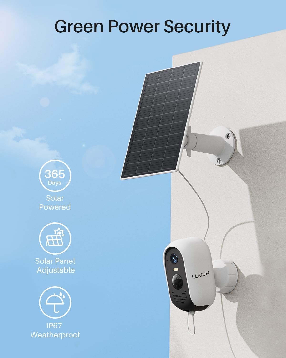 2K Solar Security Camera Add-On Wireless Outdoor Night Vision Alexa