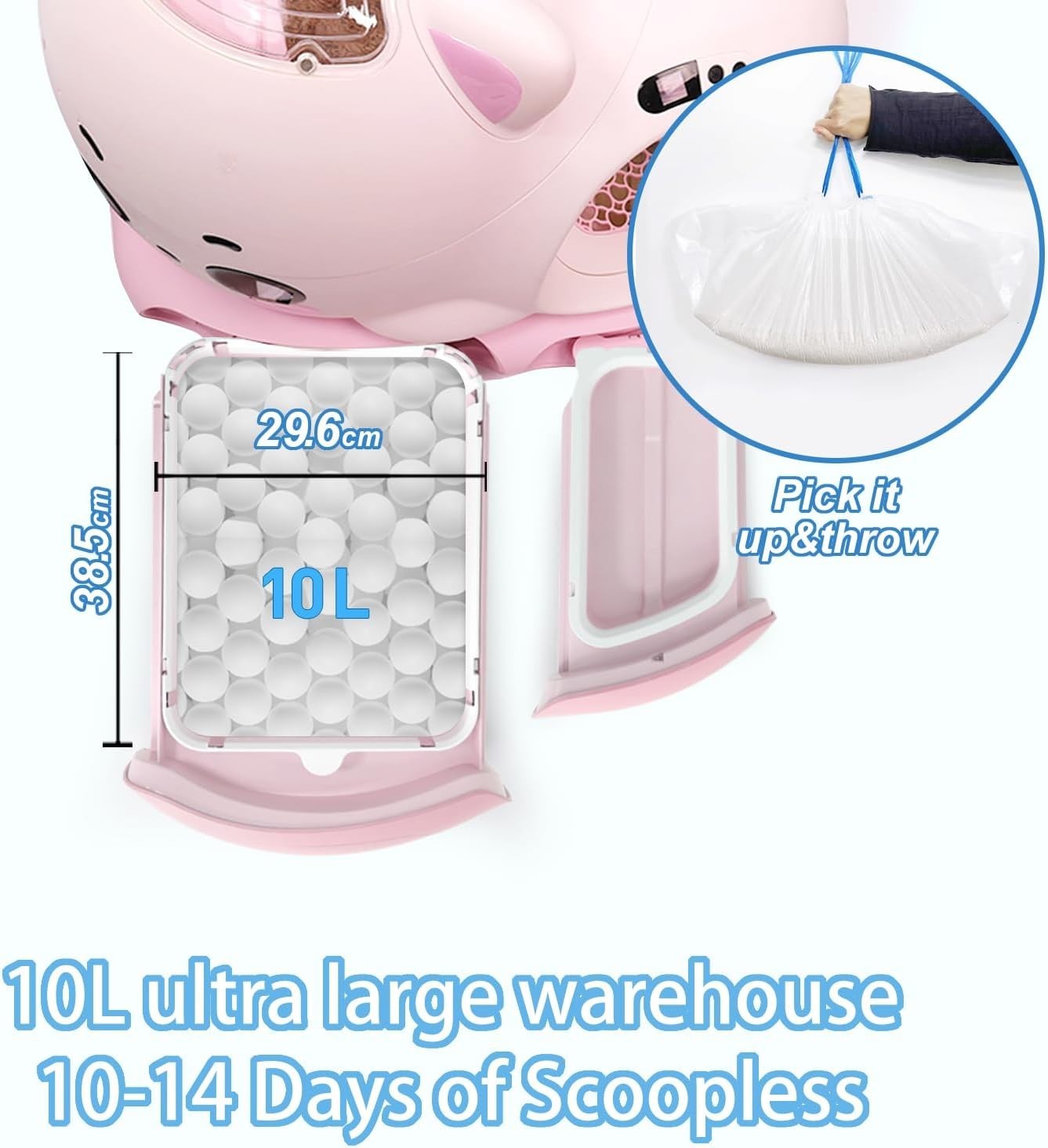 Self Cleaning Cat Litter Box APP Control 80L XL Multi Cat Odor Free