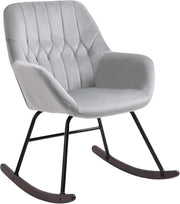 Modern Rocking Chair with Soft Padded Seat & Steel Frame – Cozy Accent Seat
