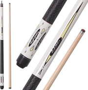 58in Low Deflection Pool Cue 2pc Canadian Maple 10mm–13mm Tips