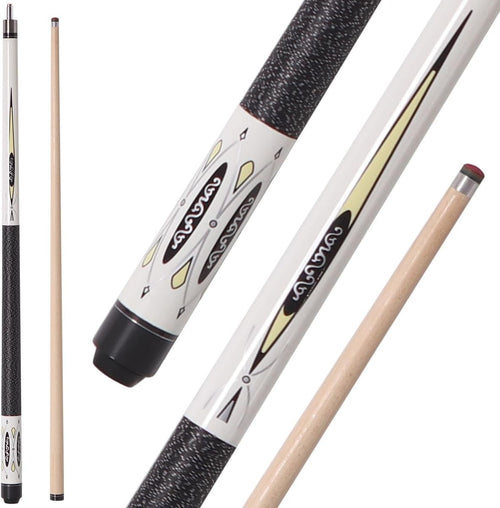 58in Low Deflection Pool Cue 2pc Canadian Maple 10mm–13mm Tips