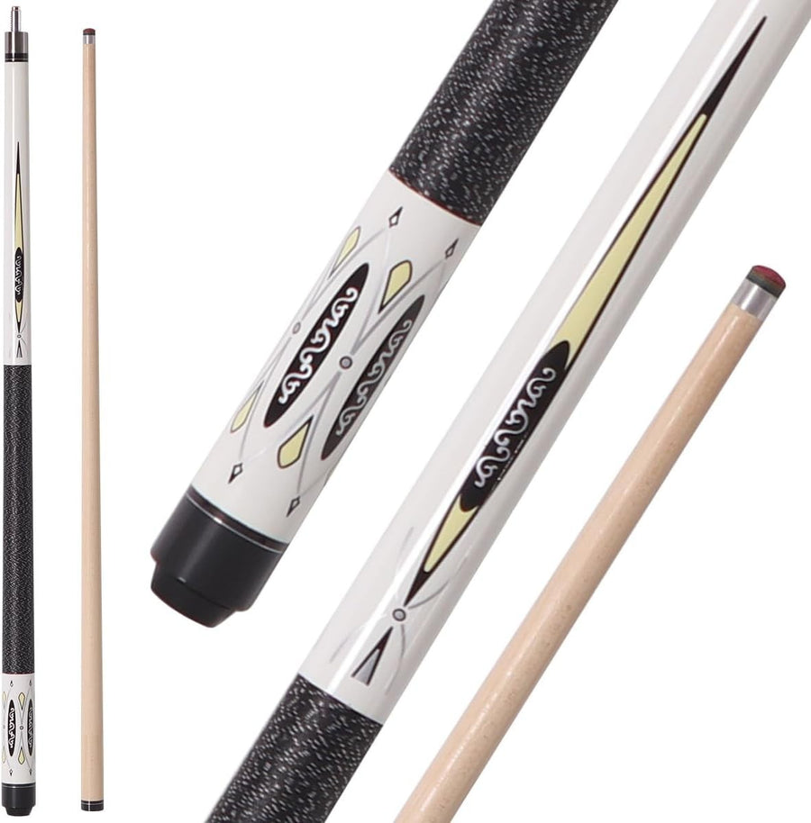 58in Low Deflection Pool Cue 2pc Canadian Maple 10mm–13mm Tips