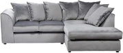 Grey Plush Velvet 4 Seater L Shape Modular Corner Sofa RH/LH - Luxury Comfort