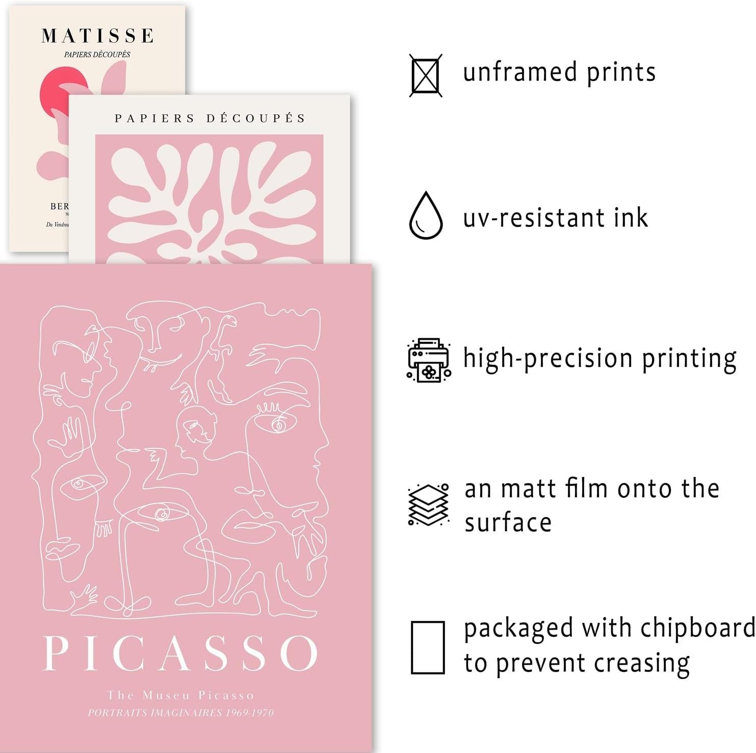 Pink Gallery Wall Art 16pc 11x14in Matisse Style Poster Set