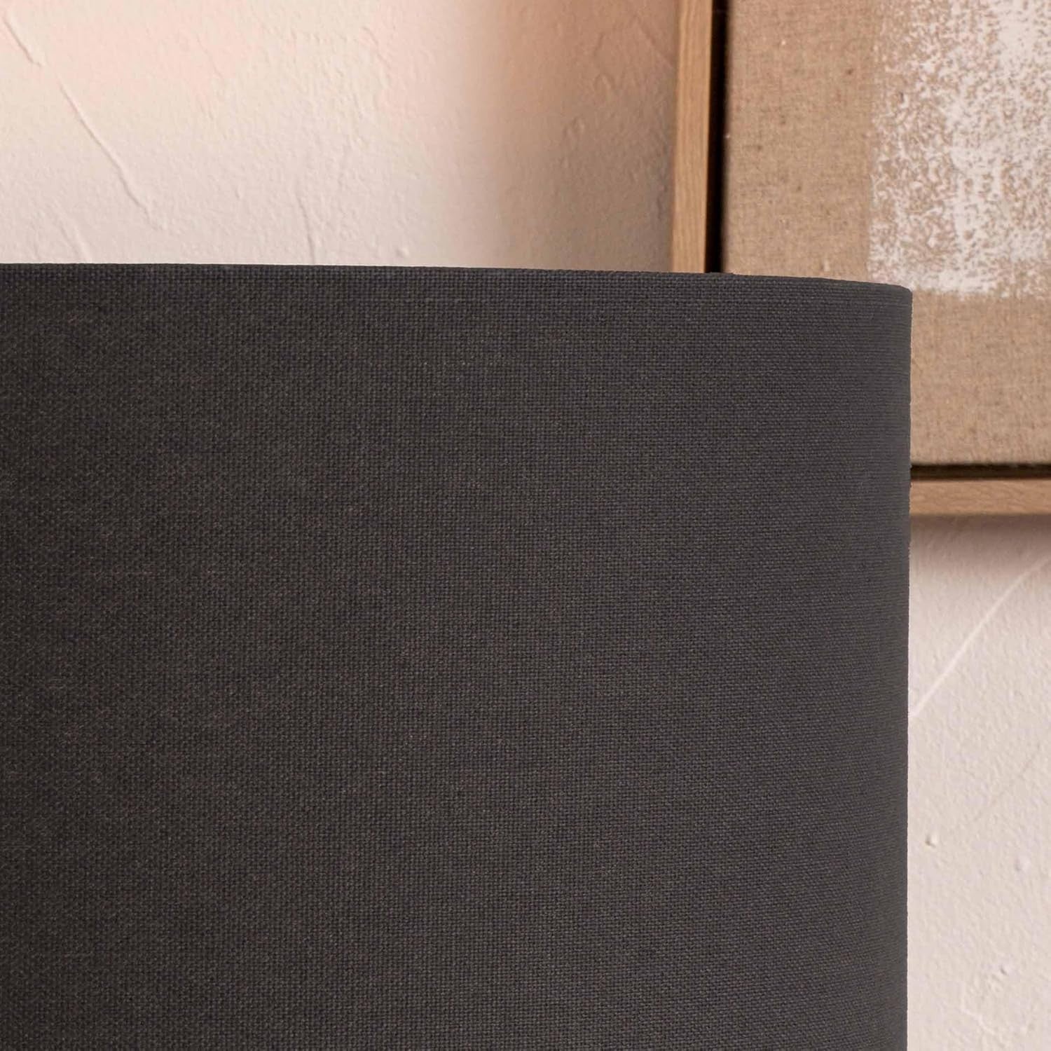 Dark Grey Cylinder Lampshade 45cm Fabric Drum Table & Floor Lamp Shade