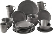 24 Piece Stoneware Dinner Set Plates Bowls Mugs Dishwasher Microwave Safe