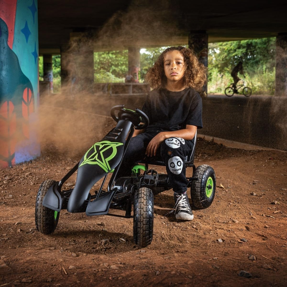 Kids Pedal Go Kart Ride On Race Car Rubber Tyres Handbrake Seat 50kg