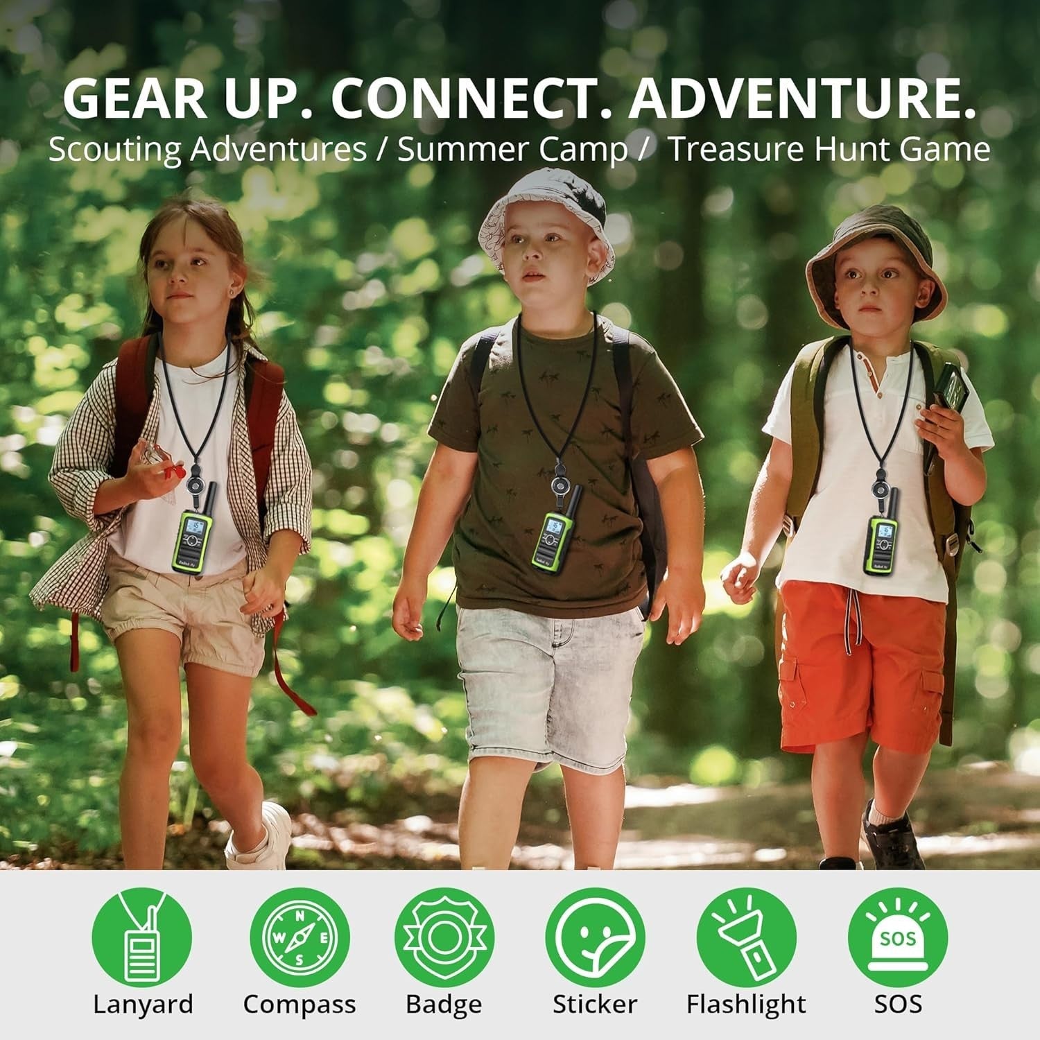 Kids Walkie Talkies Rechargeable 3 Pack PMR446 VOX Long Range USB-C