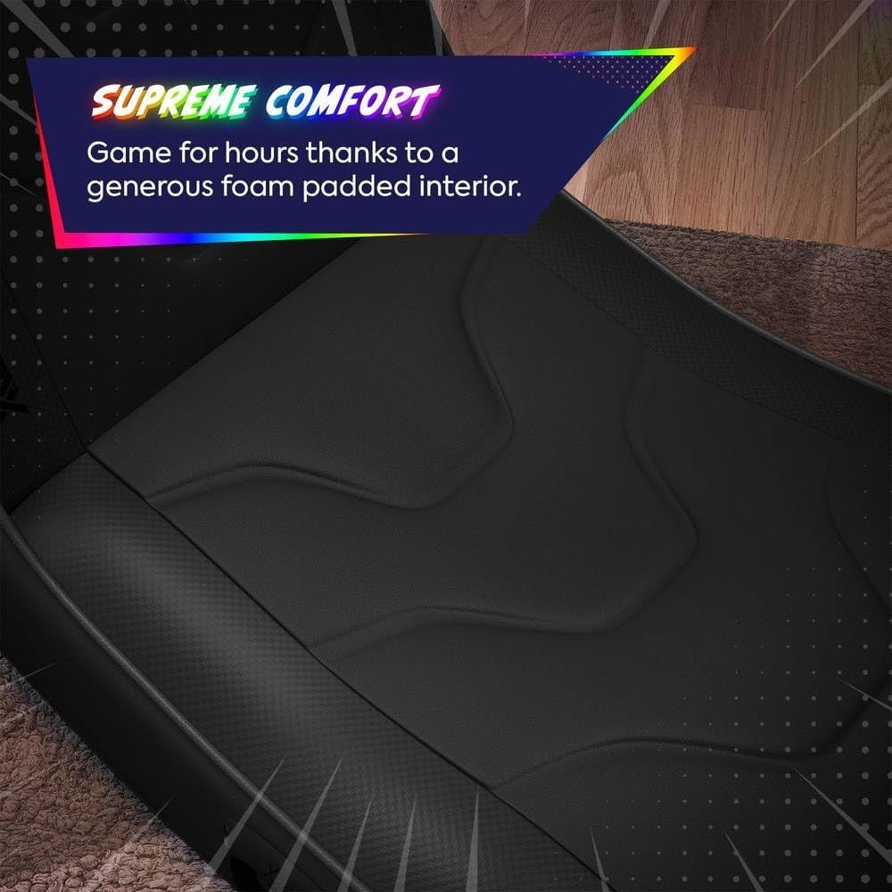 RGB Gaming Floor Rocker Chair Audio Speakers LED Kids Black