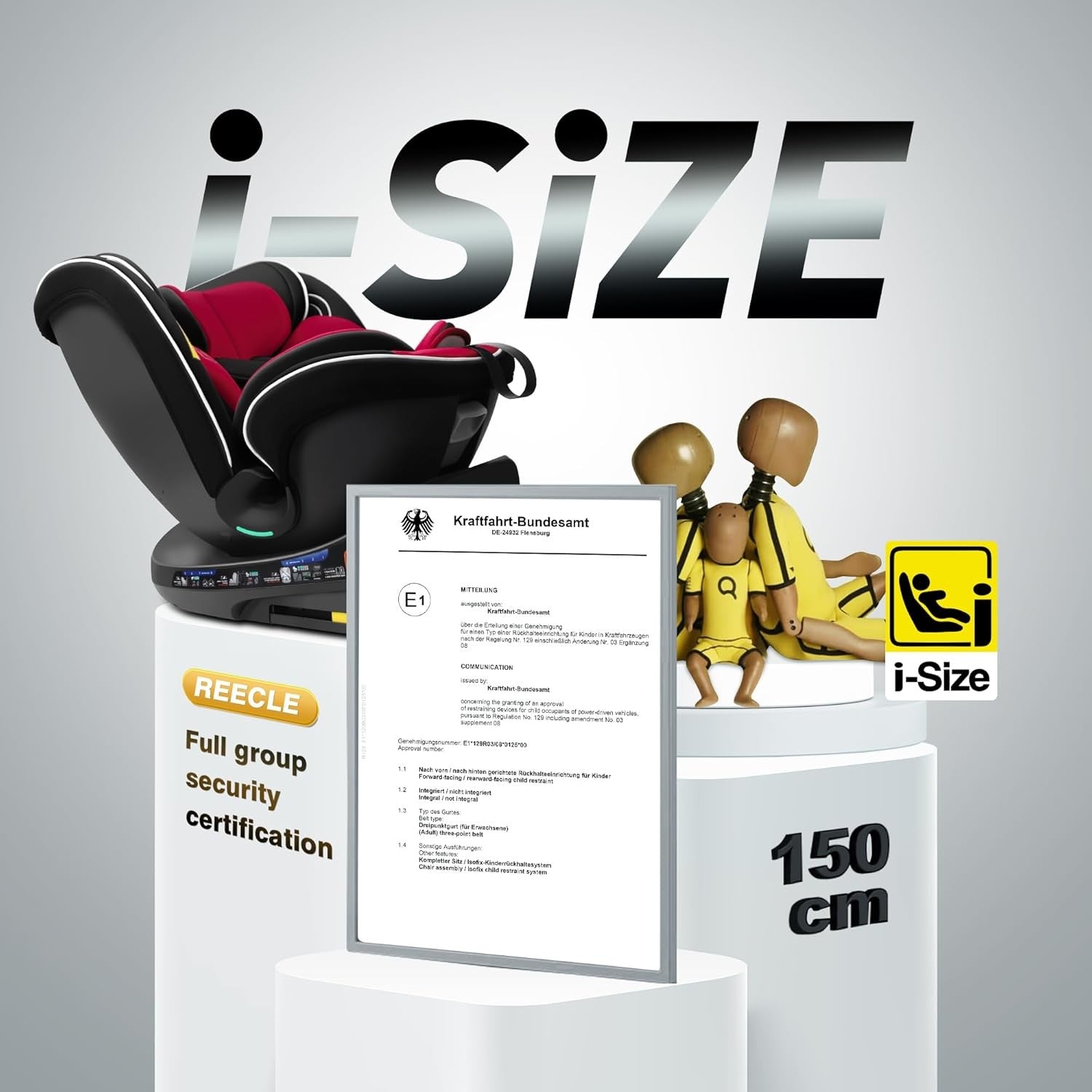 360° ISOFIX i-Size Child Car Seat 40–150cm Birth–12Y Rear & Forward Facing