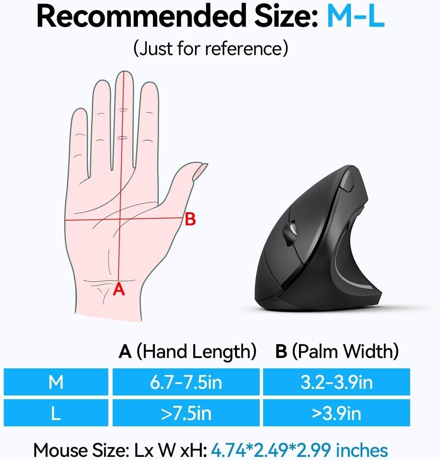 Vertical Ergonomic Wireless Mouse 4800 DPI Silent 6 Button