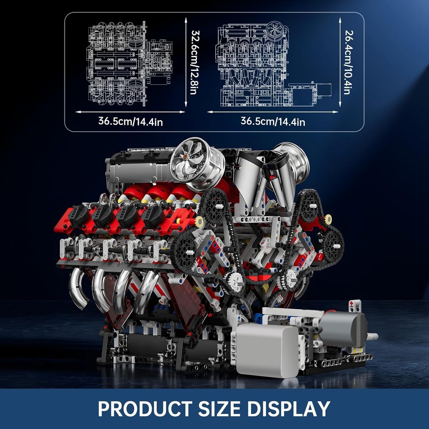 3.9L V8 Engine Model Kit with Sound & Moving Parts – 2718 PCS Adult Build Toy