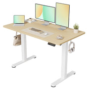 Beige Electric Standing Desk 120x60cm Adjustable Sit Stand Home Office Table