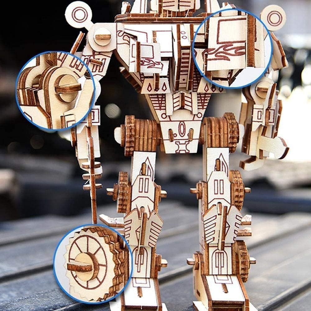 3D Wooden Robot Puzzle Kit - 159PCS DIY Model Toy for Adults & Kids