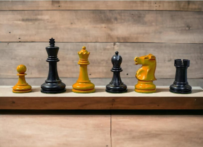 Luxury 20" Wooden Chess Set with Antique Pieces & Storage Vinyl Box