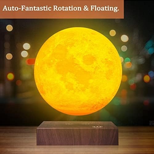 Lacquered Levitating Moon Lamp 3-Color Floating LED Light with Touch Control