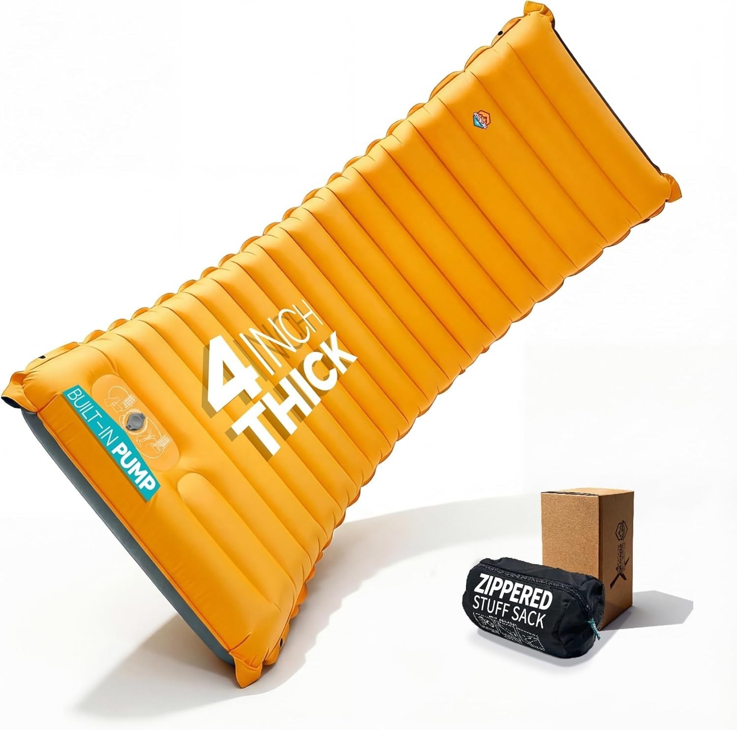 Extra Thick Inflatable Camping Sleeping Pad – Built-In Pump, Portable