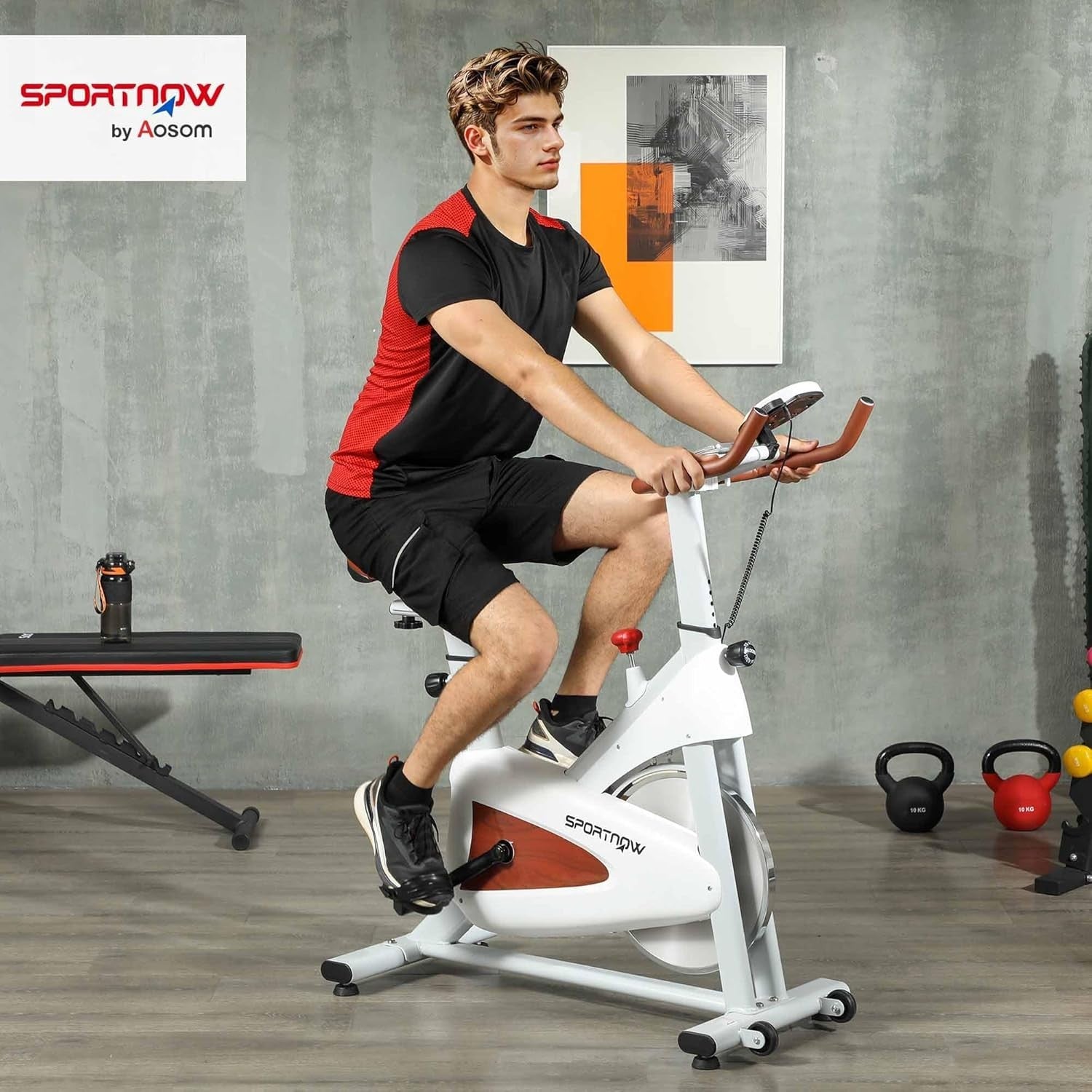 Quiet Magnetic Indoor Exercise Bike Belt Drive LCD Adjustable Seat White