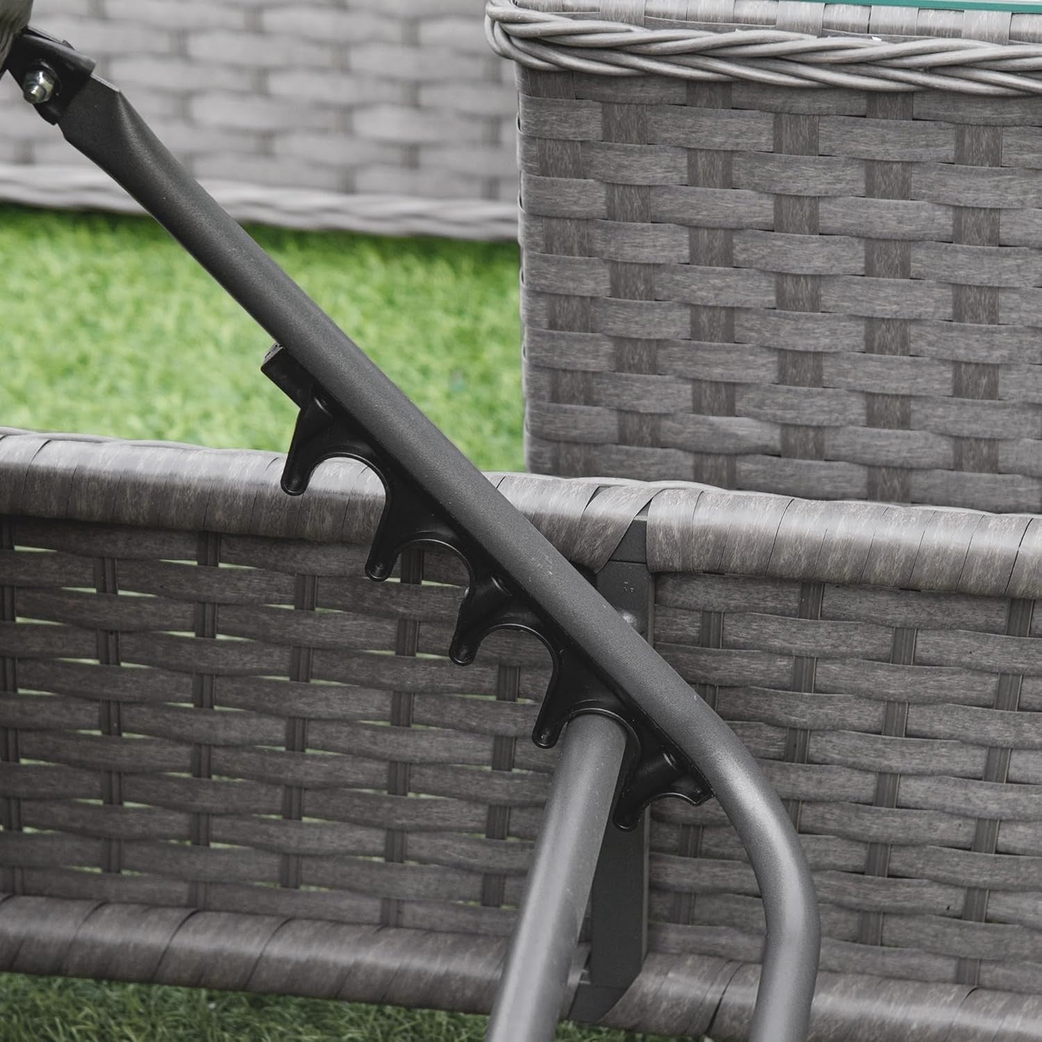 3-Piece Adjustable Rattan Sun Lounger Set with Table & Cushions, Weatherproof