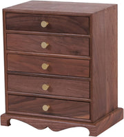 Standing Jewelry Armoire with 5 Drawers Wooden Organizer Retro Style