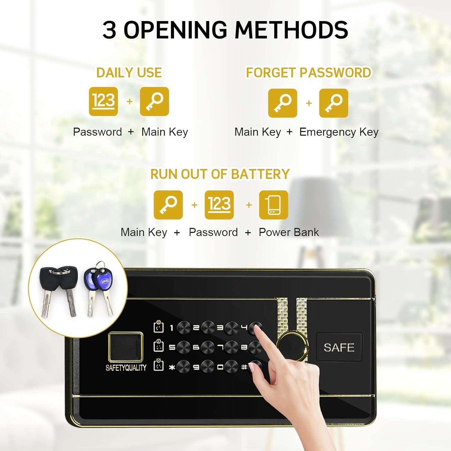 34L Digital Safe Box Electronic Keypad Cash Jewelry Document Security