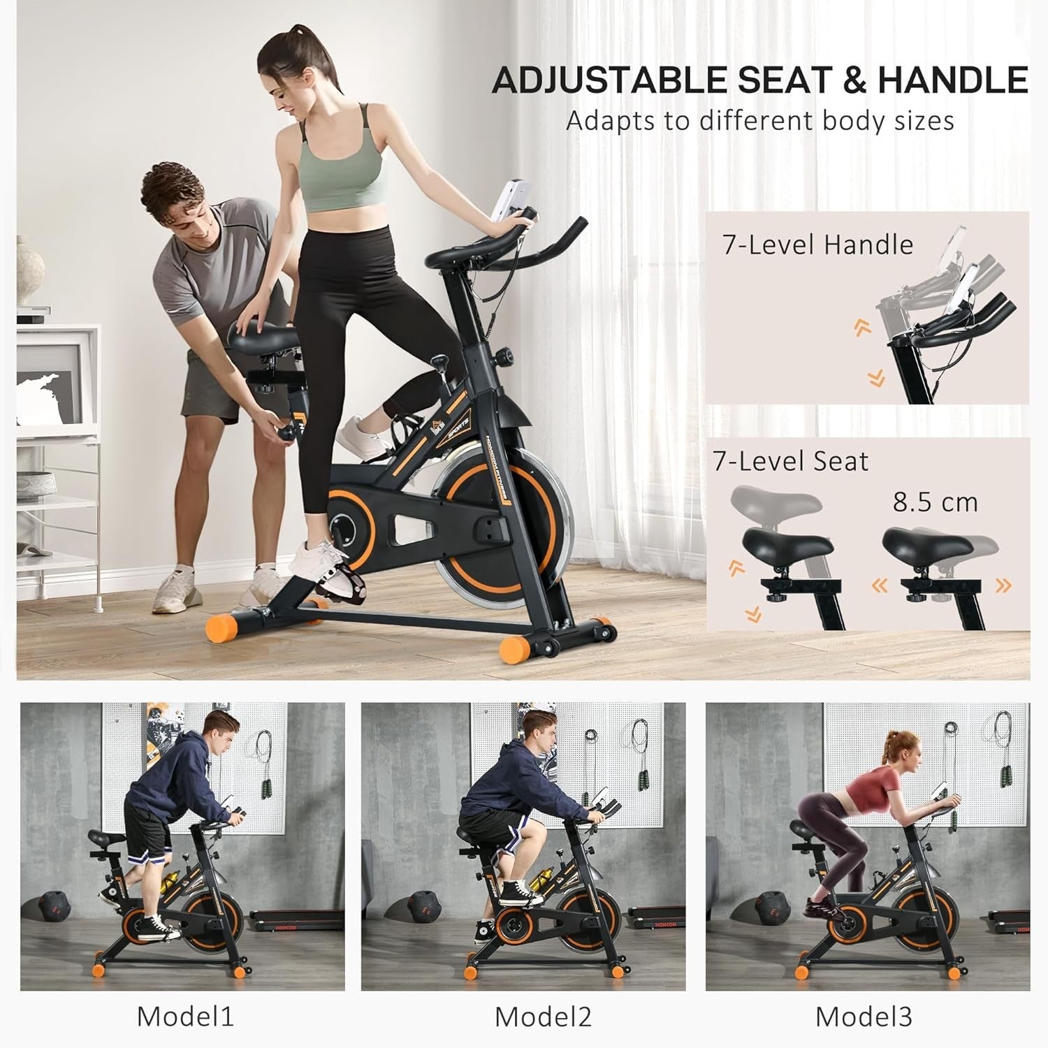 Indoor Cycling Exercise Bike 8kg Flywheel Quiet Belt Drive LCD Pulse Monitor