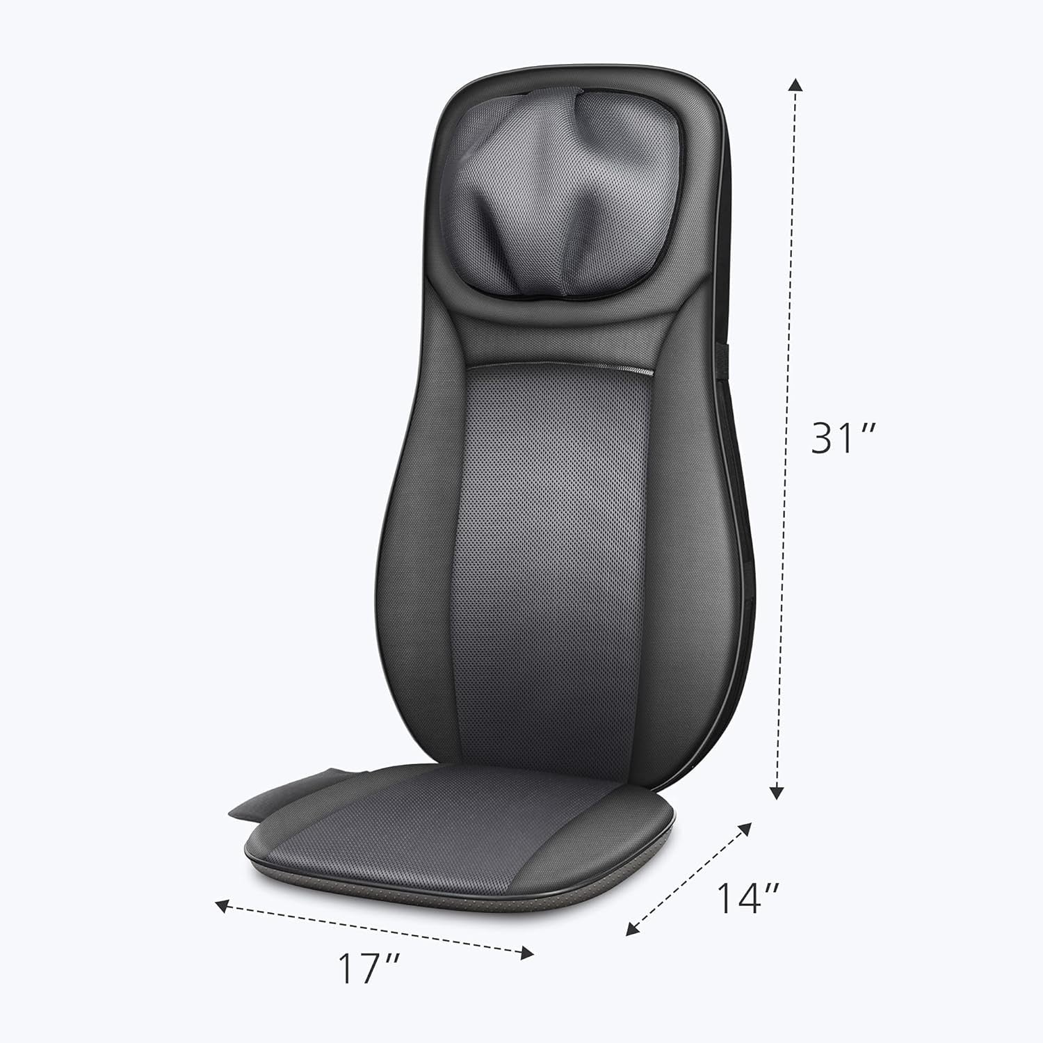 Shiatsu Back & Neck Massager with Heat Full Body Rolling Kneading Chair Pad