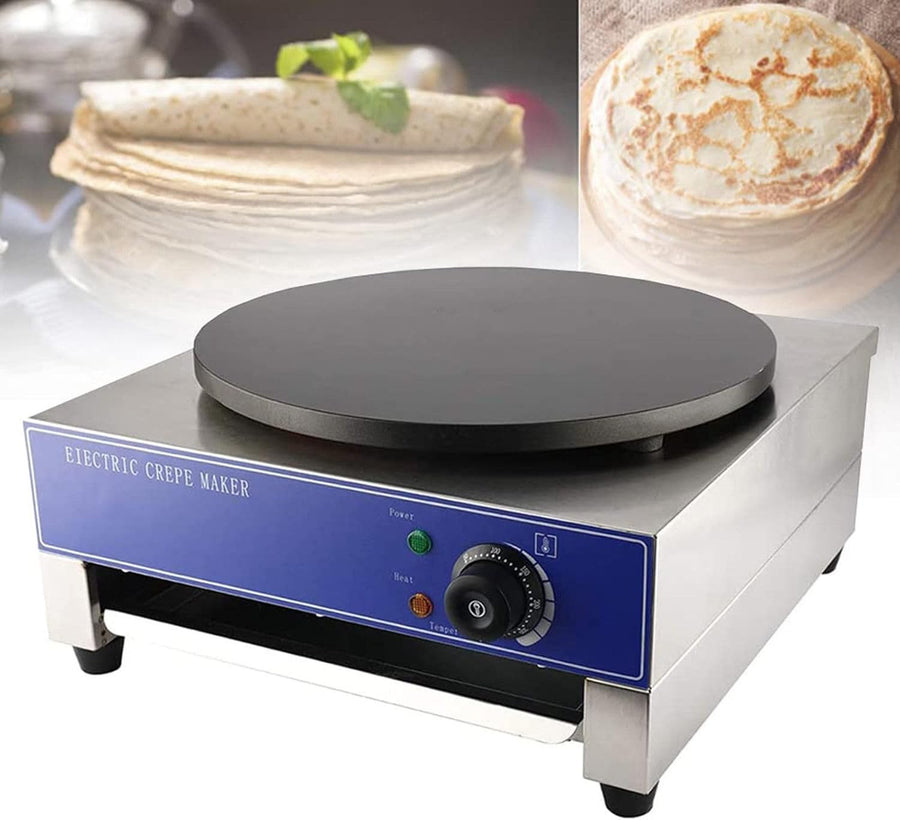 Commercial Electric Crepe Maker 2800W | 40cm Non-Stick Plate | Adjustable Temp