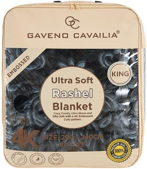 4kg Weighted Blanket King Size 200x240 cm Black for Stress & Anxiety Relief