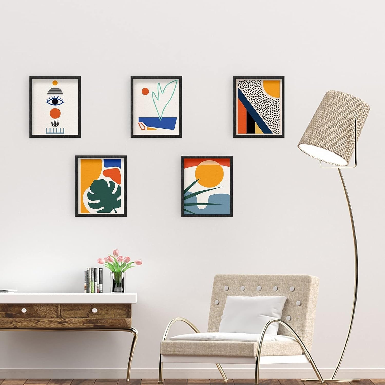 Abstract Wall Art Prints Set of 9 Modern Boho 8x10 Unframed