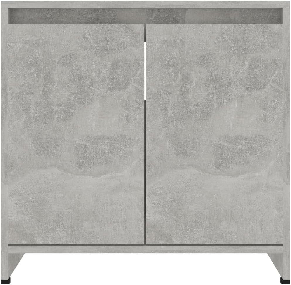 Concrete Grey Under Sink Bathroom Storage Cabinet Cupboard 60x35x61cm