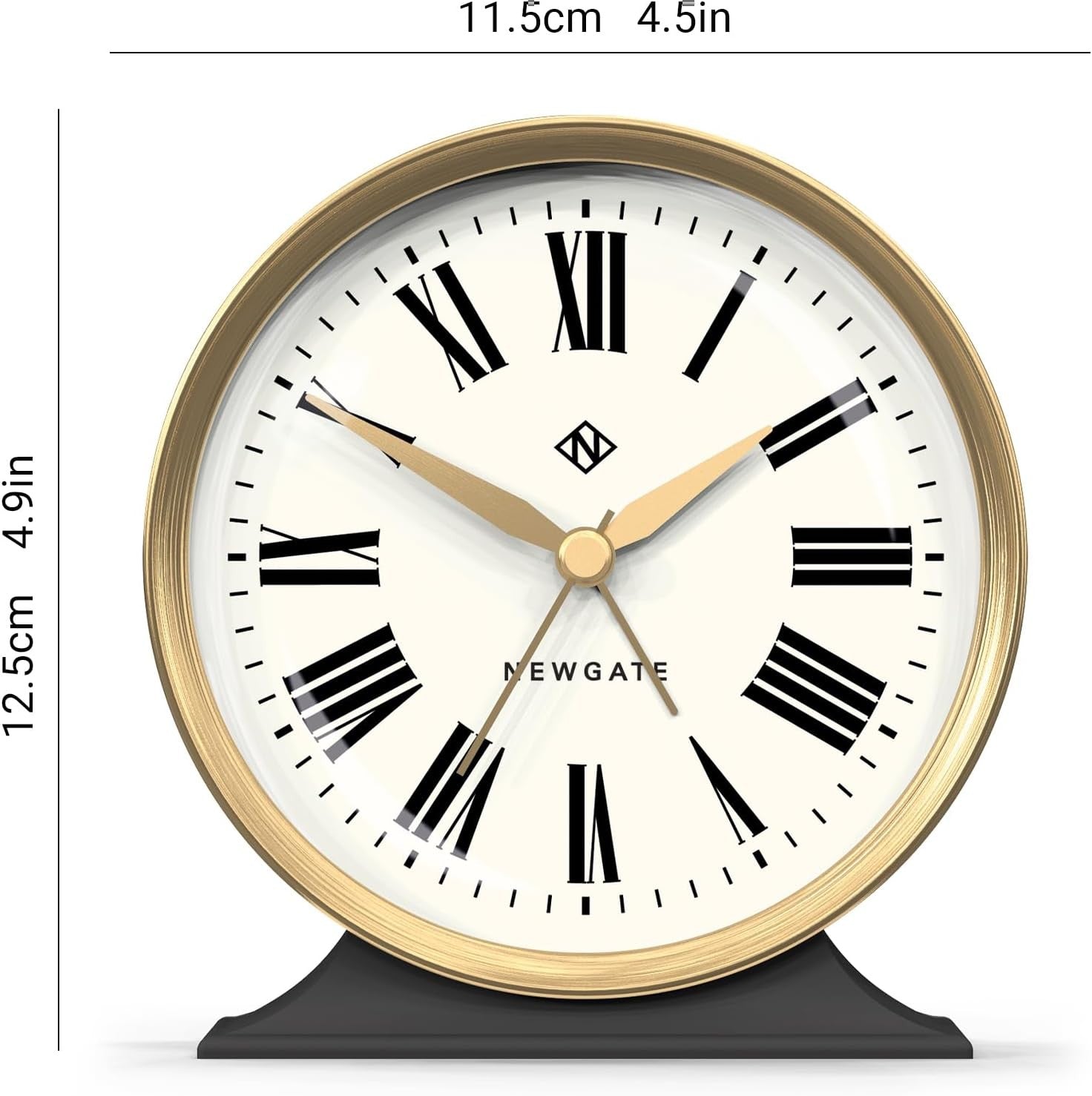 Silent Analogue Alarm Clock No Tick Round Arabic Dial Bedside Decor