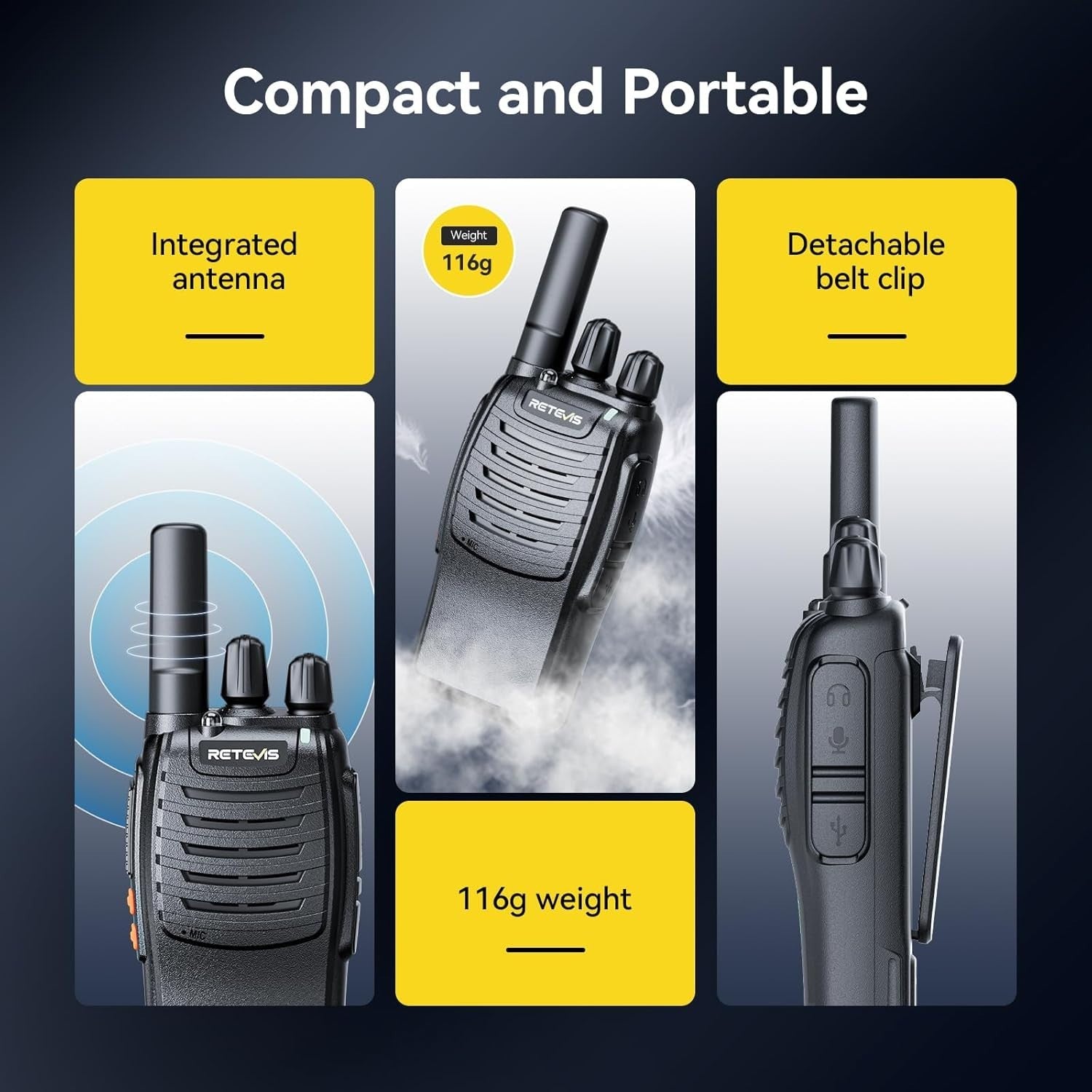 Walkie Talkies 6 Pack Two Way Radio Long Range VOX w 6 Way Charger