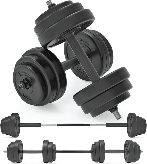 Adjustable Dumbbell Barbell Set 10–50KG Vinyl Weights Home Gym