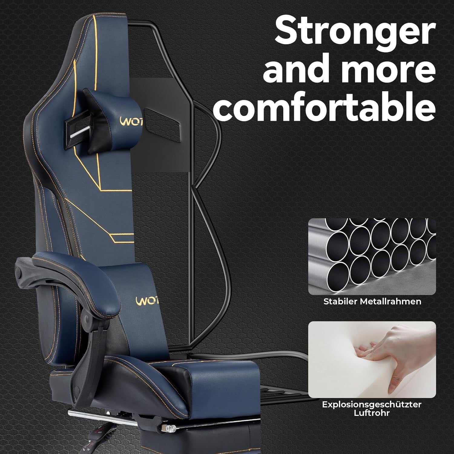 Ergonomic Gaming Chair w/ Footrest, Massage Lumbar, High Back, PU Leather, 330lb