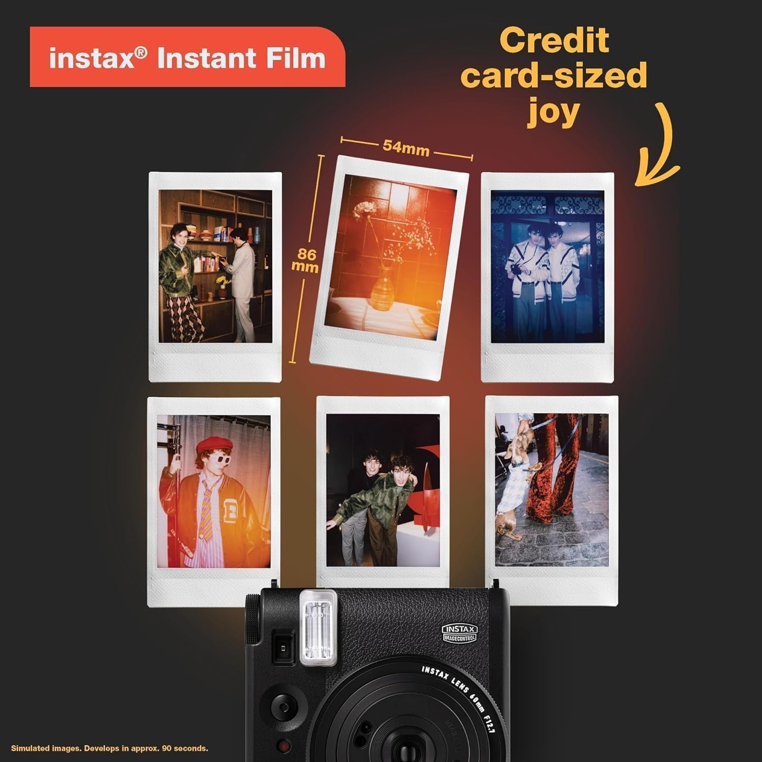 Instant Camera Bundle Black 40 Film Shots Case Album Vintage Kit