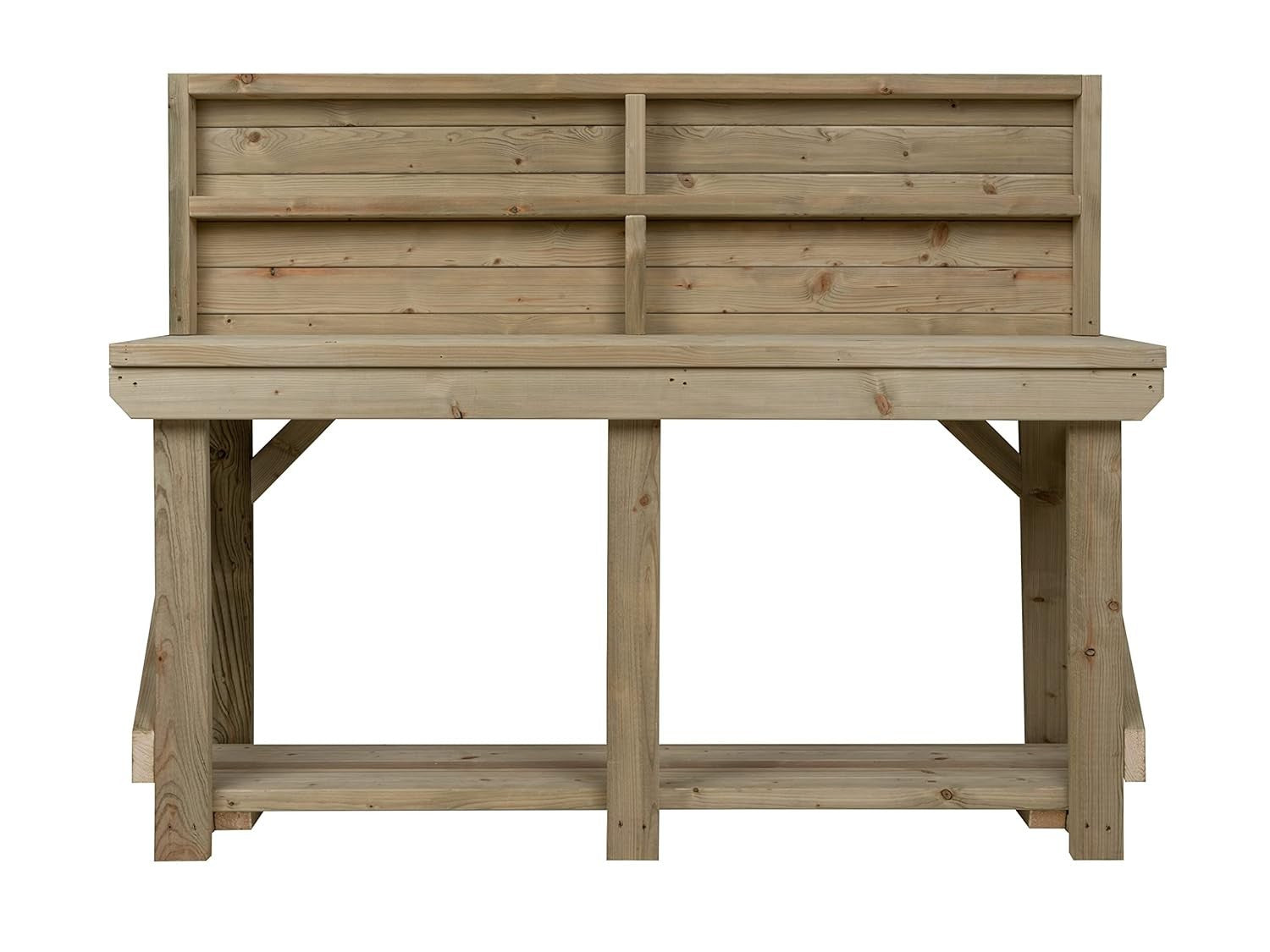 10ft Heavy Duty Workbench with Back Panel Pressure Treated Indoor/Outdoor Table