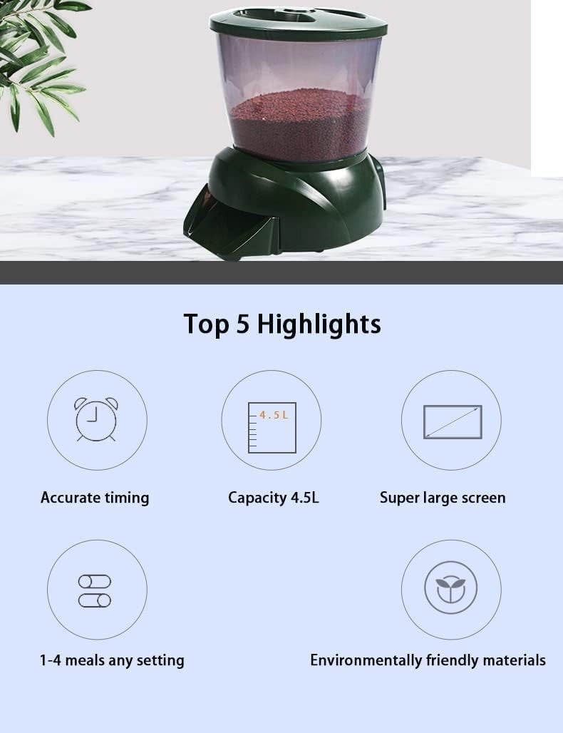 Automatic Pond Fish Feeder 4.5L Timer LCD Battery Powered Weatherproof