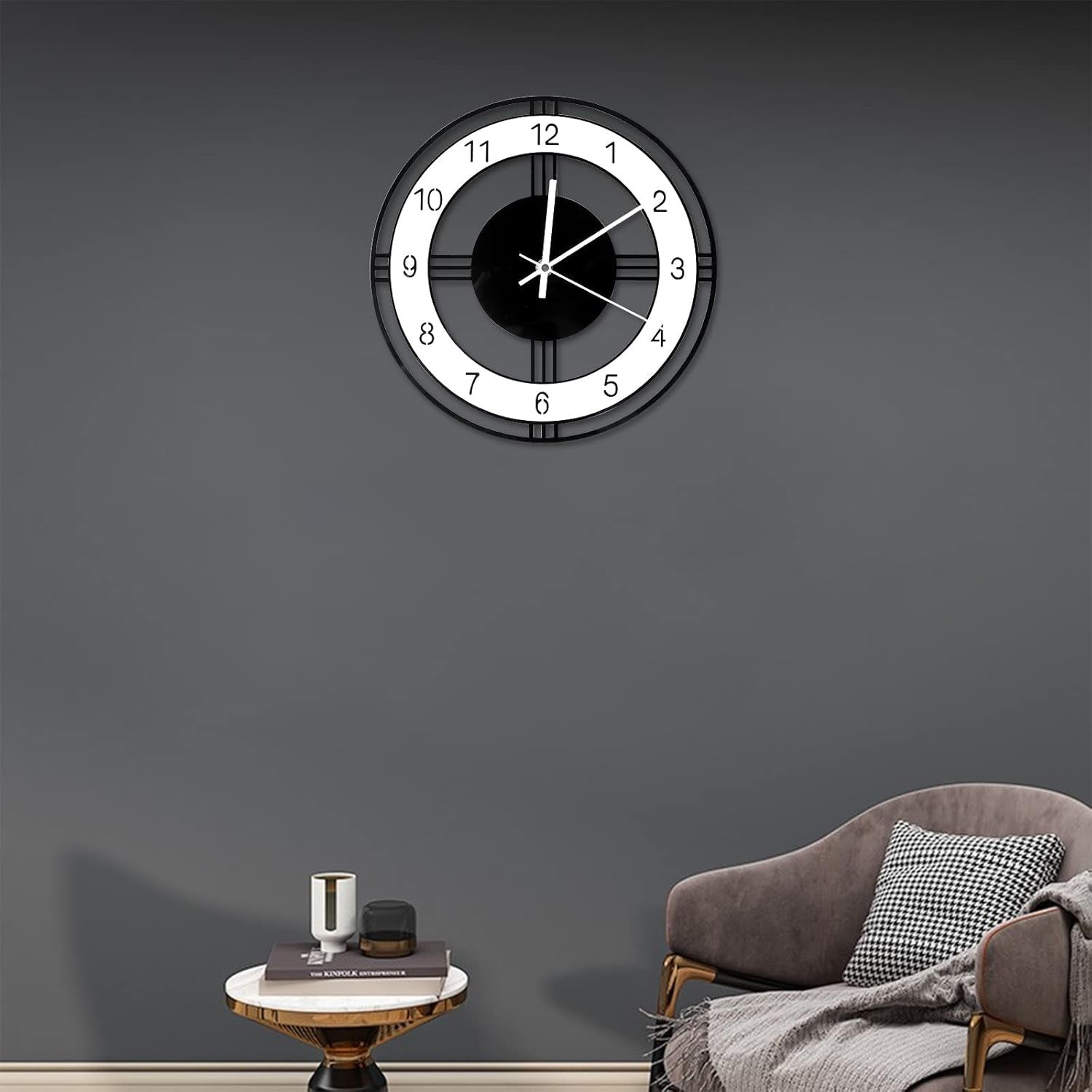 Modern 11 Inch Silent Wall Clock Acrylic Non-Ticking Round Home Office Decor