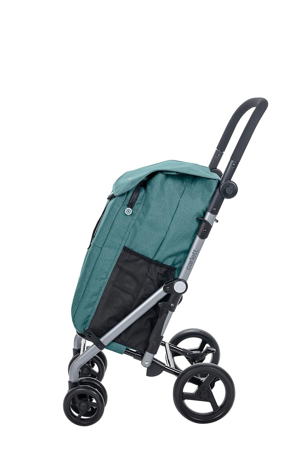 Foldable Grocery Trolley Cart 63L Thermal Bag 25kg Shopping Organizer Green
