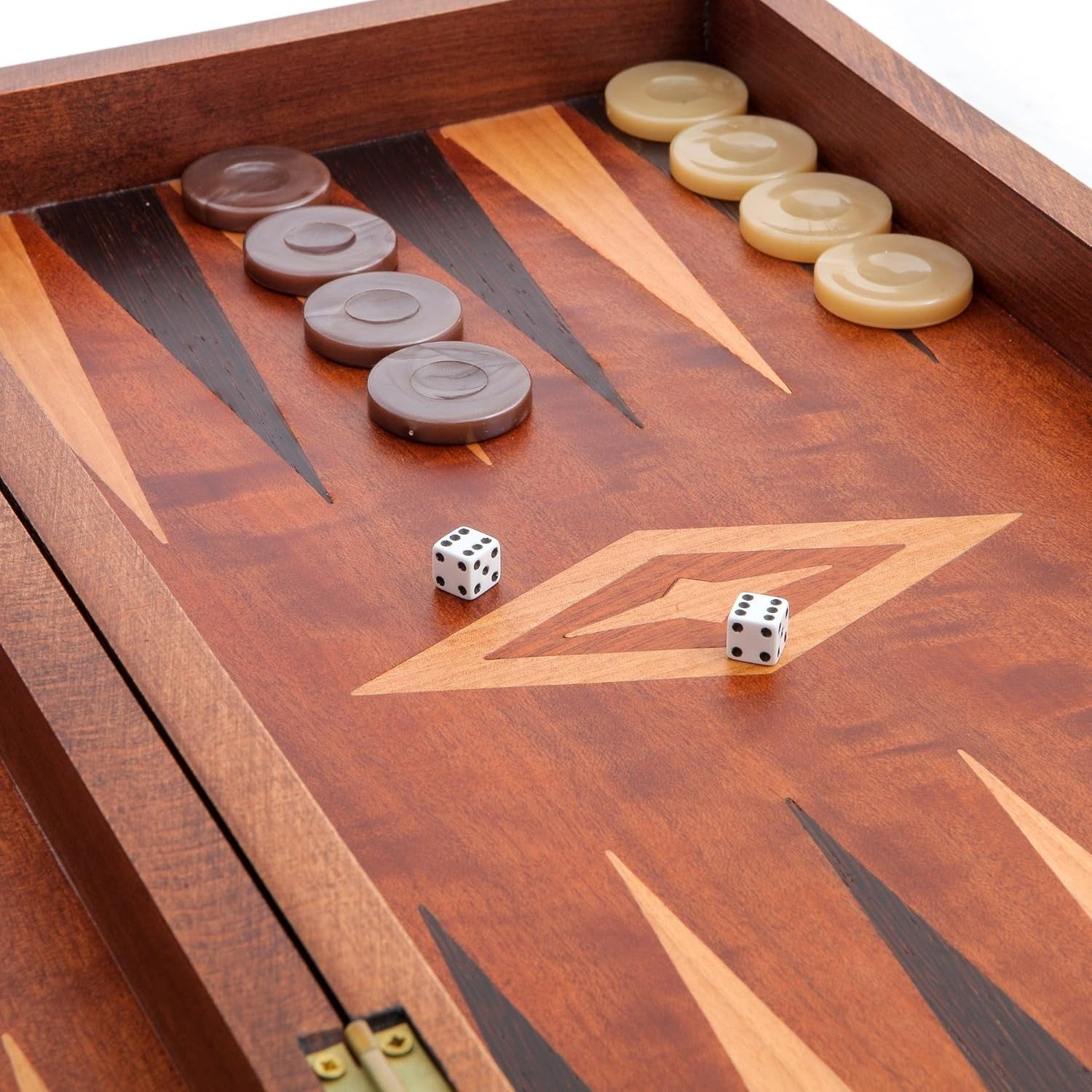 Handmade Wooden Backgammon Set Large 19 Inch Folding Board Game